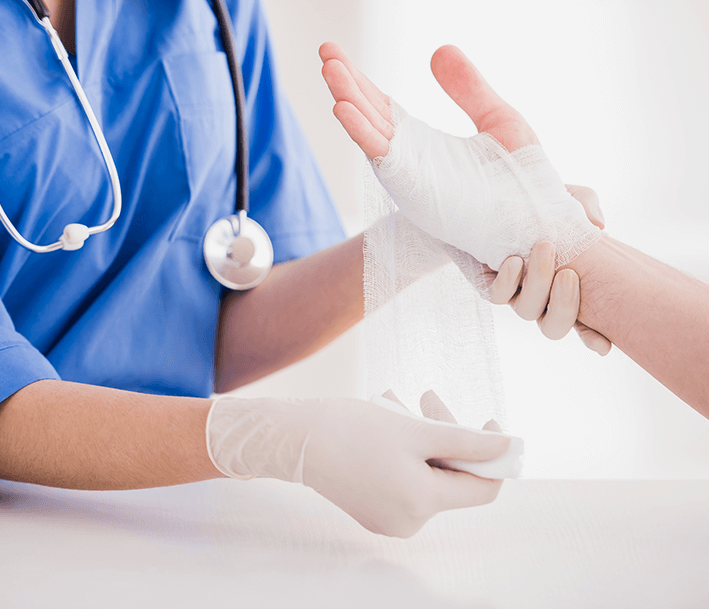 Female nurse in nursing home